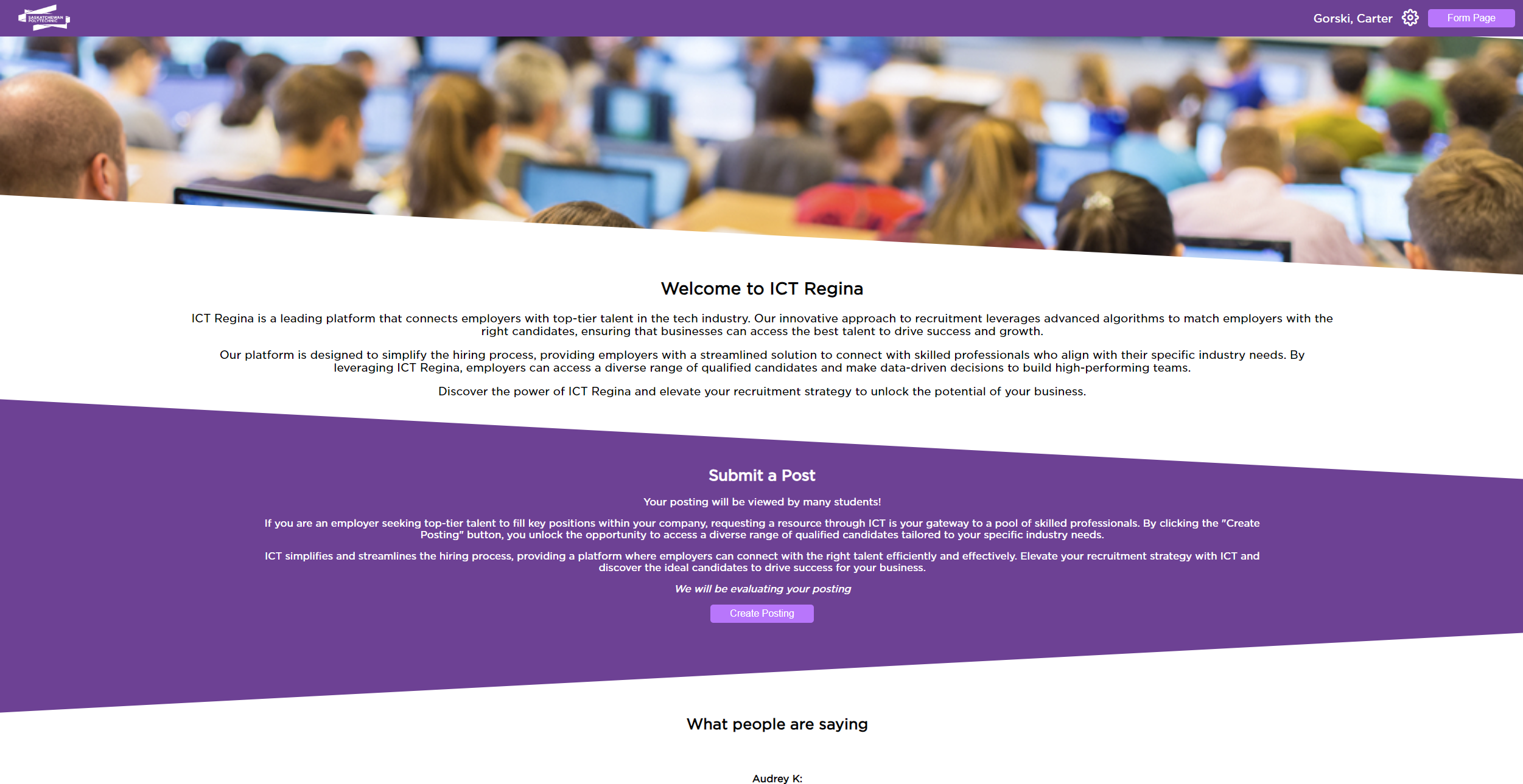 ICT Posting Portal Interface